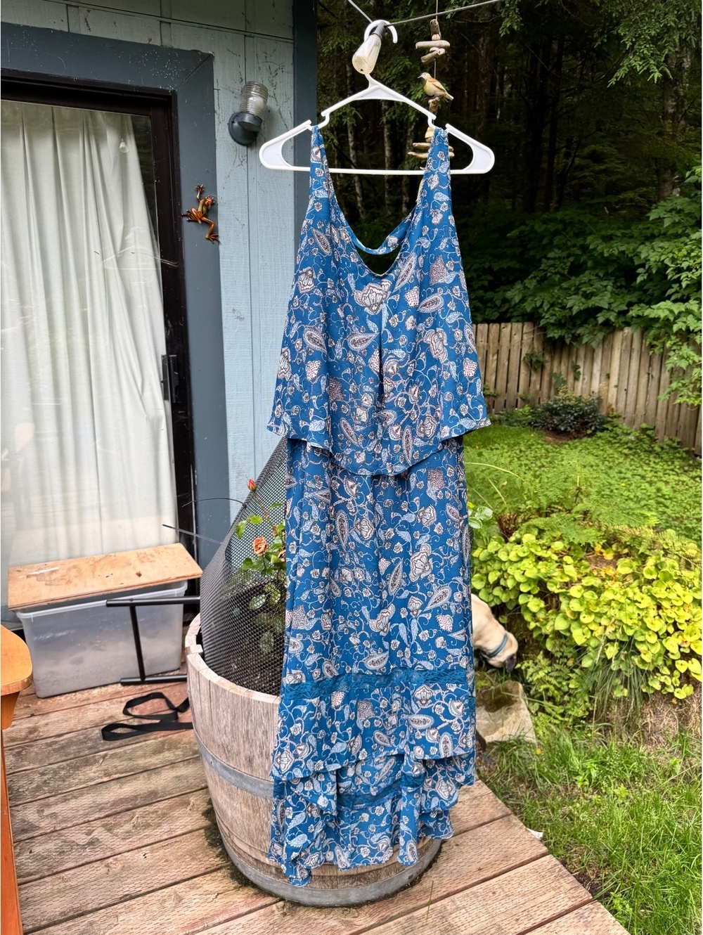 Boutique Blue Paisley Print Sleeveless Maxi Dress Size 2X